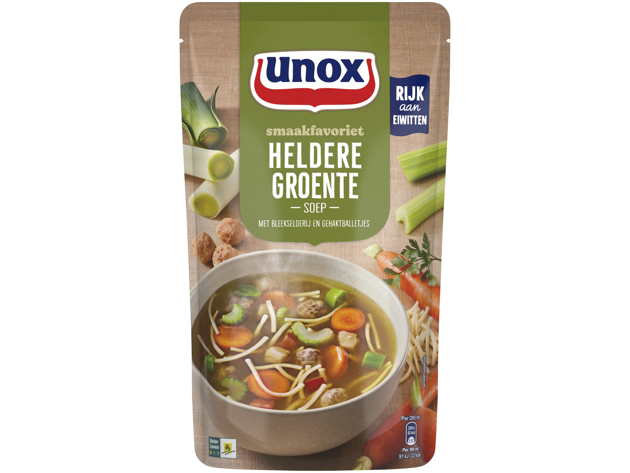 Soep in zak speciaal heldere groentesoep