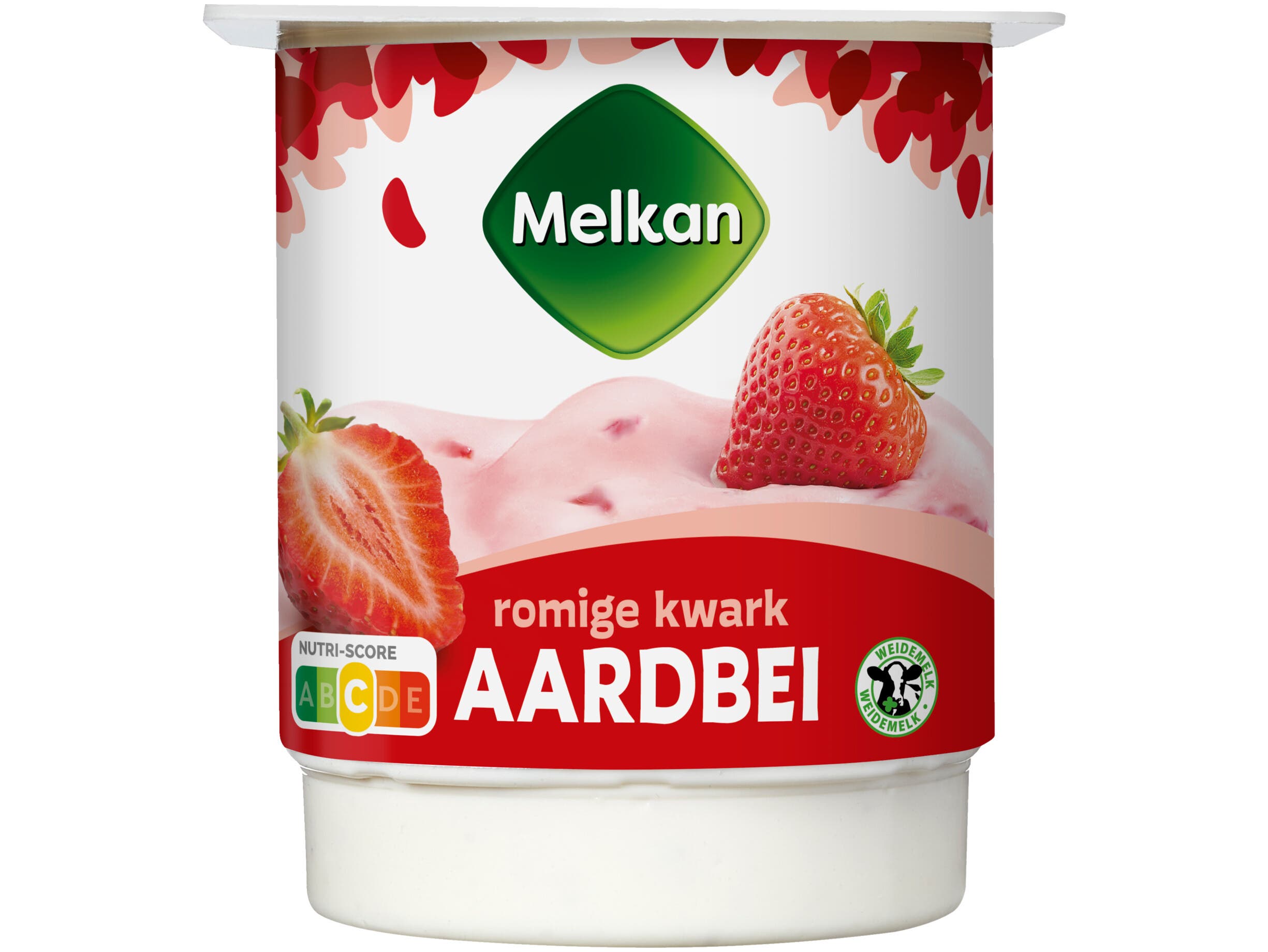 Halfvolle aardbeien kwark