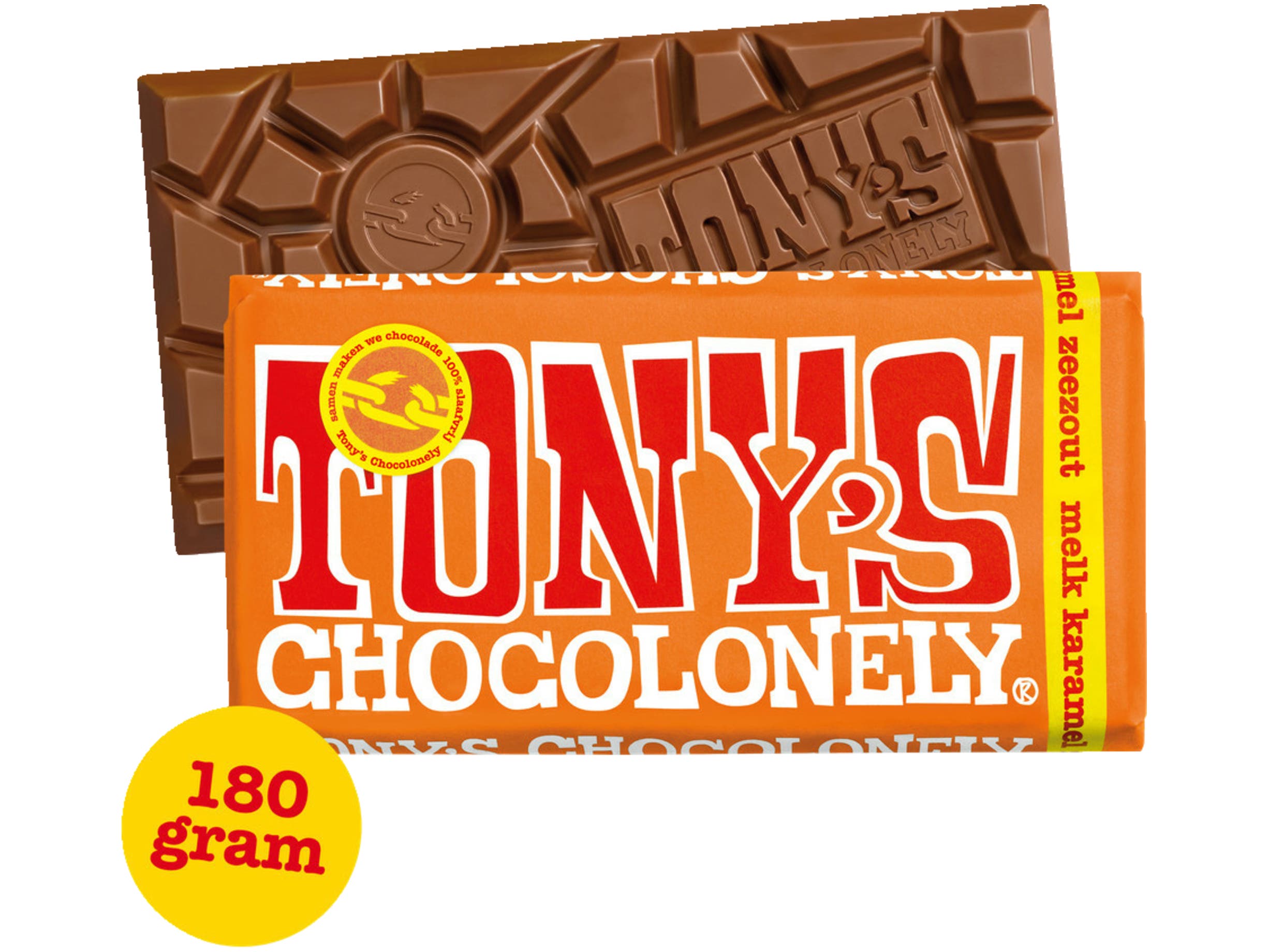Chocolonely chocoladereep melk, karamel en zeezout