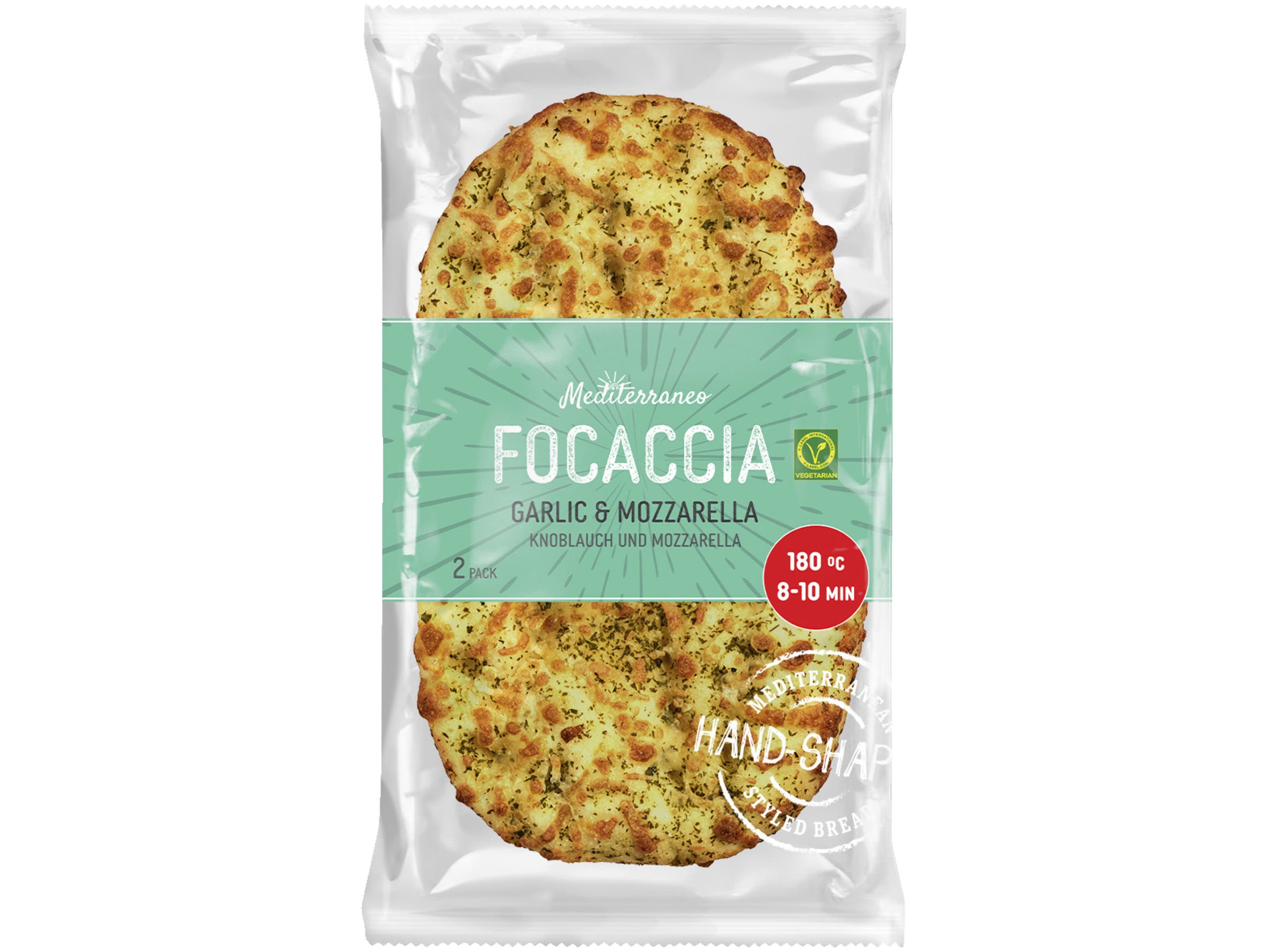 Focaccia knoflook mozzarella