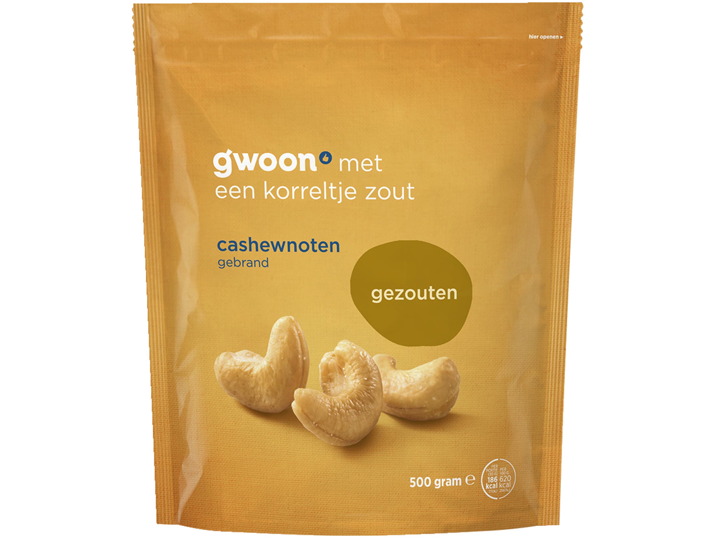 Cashewnoten gezouten
