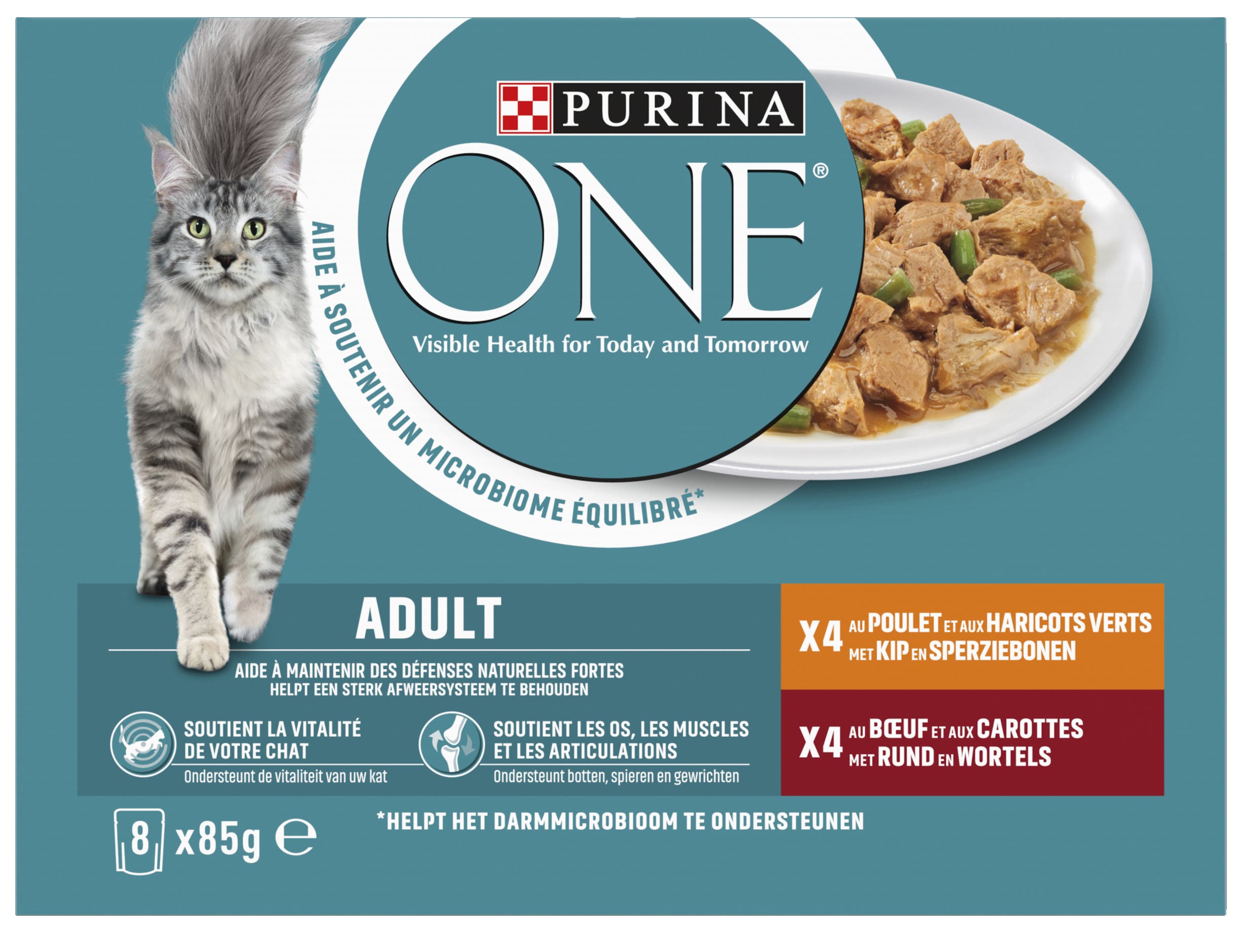 Adult kattenvoer nat kip/rund in saus