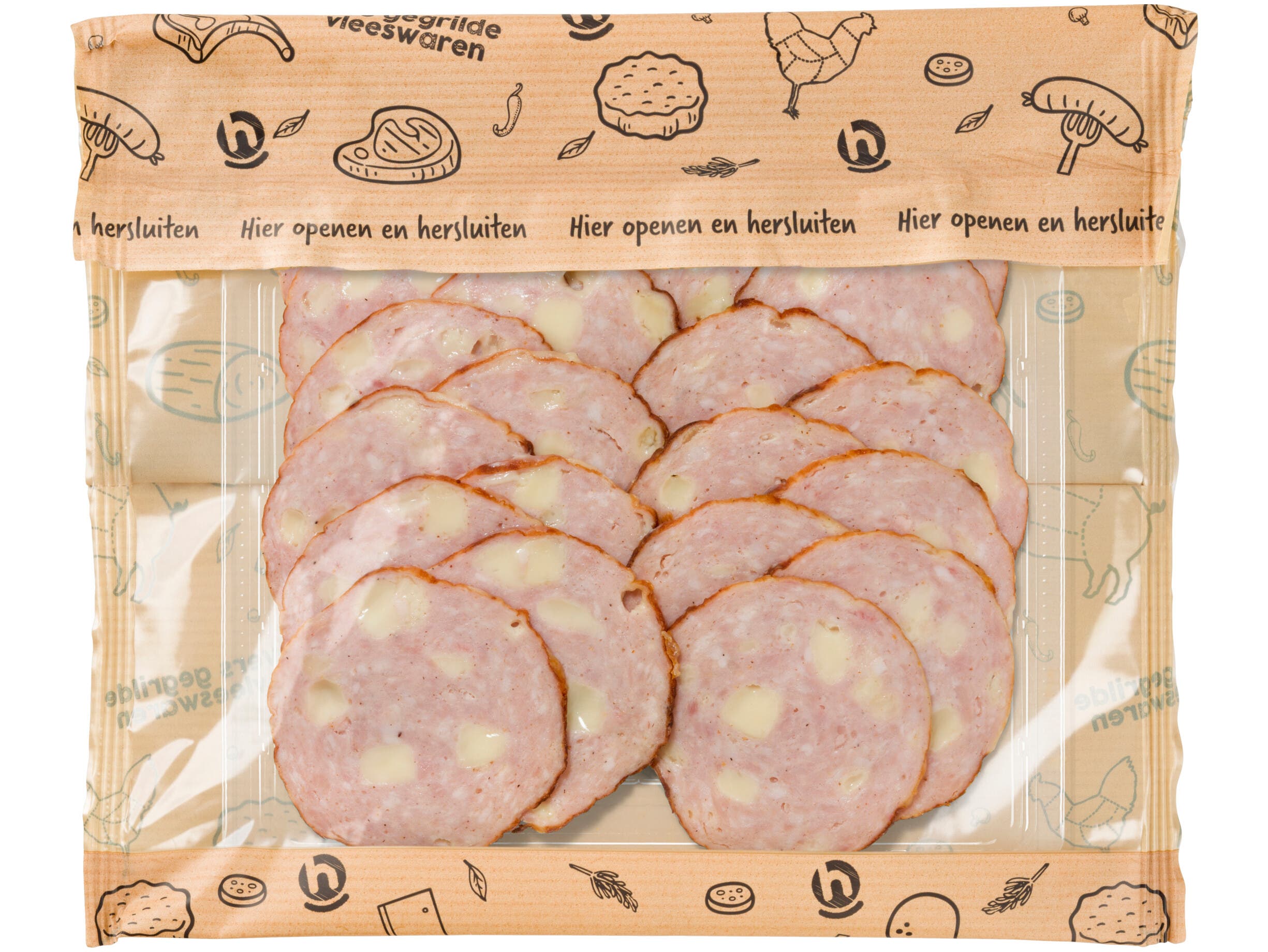 Grillworst kaas gesneden
