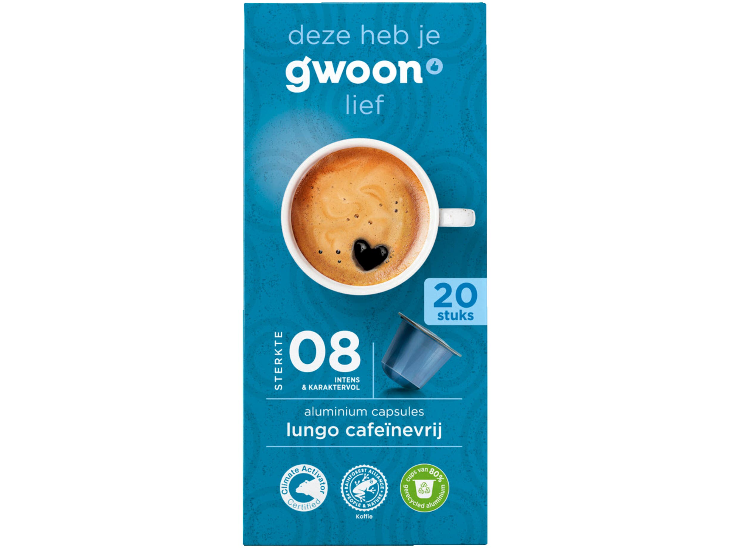 Koffiecapsules lungo cafeinevrij