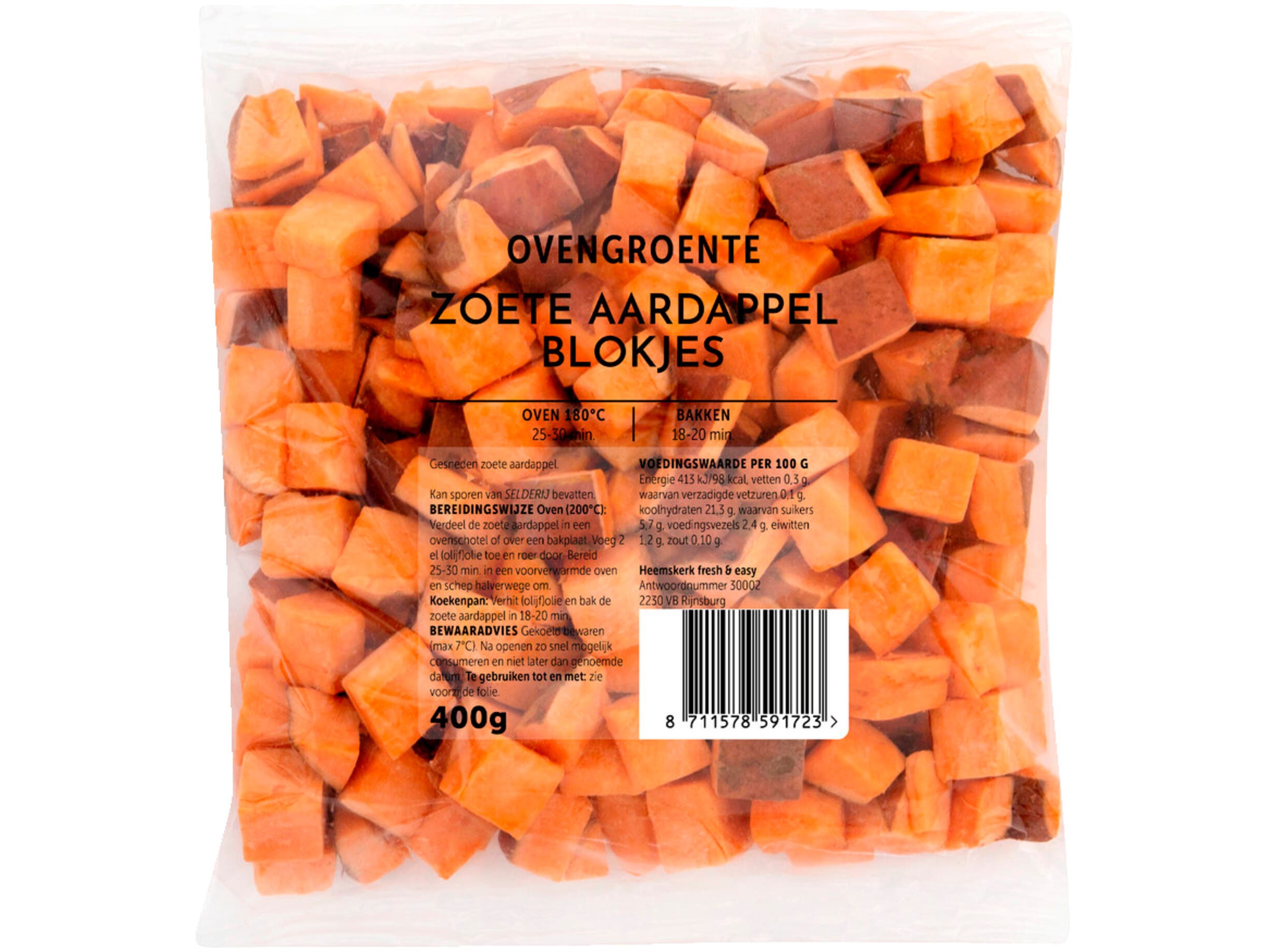 Zoete aardappelblokjes