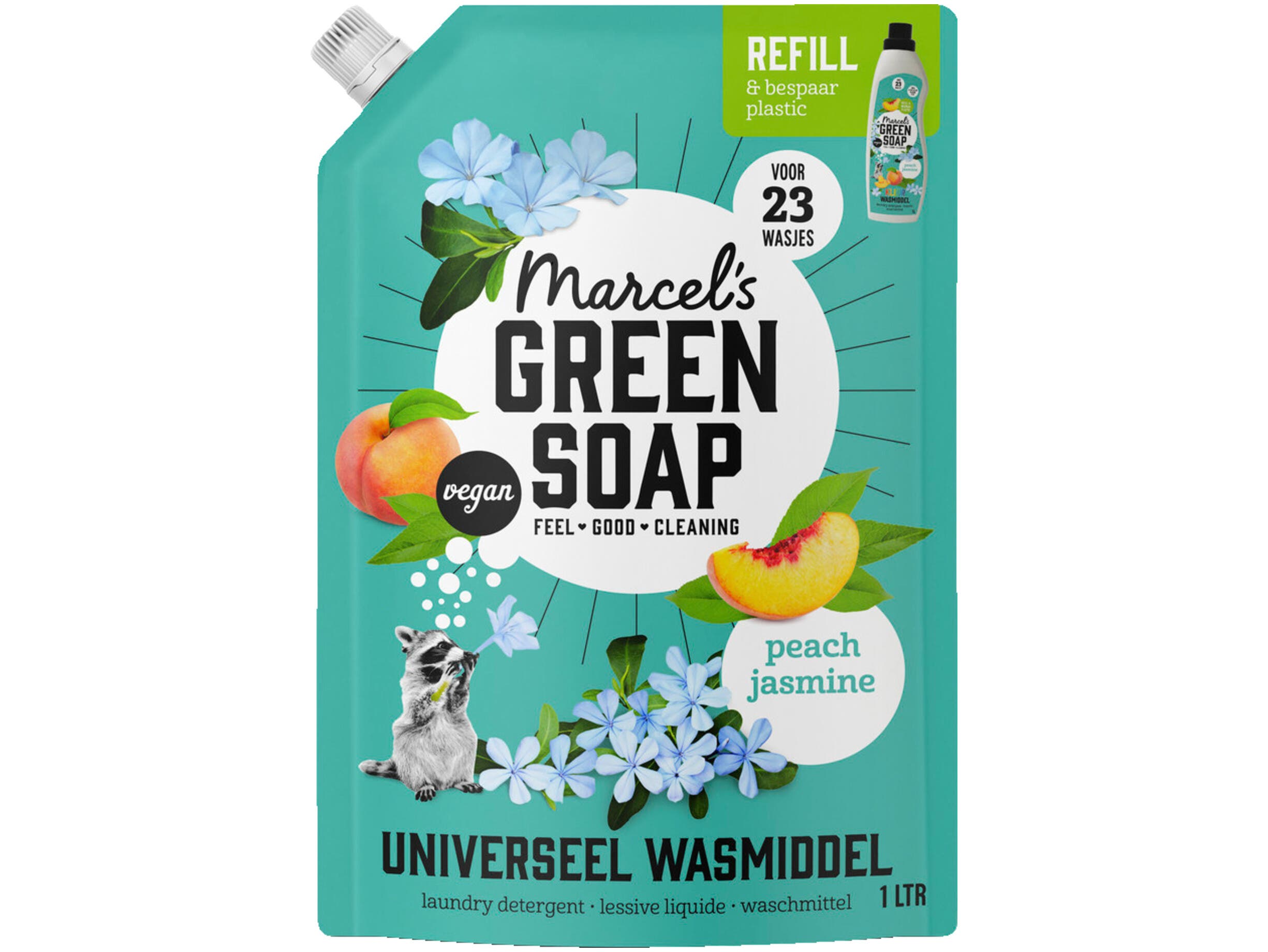 Wasmiddel peach jasmine navul