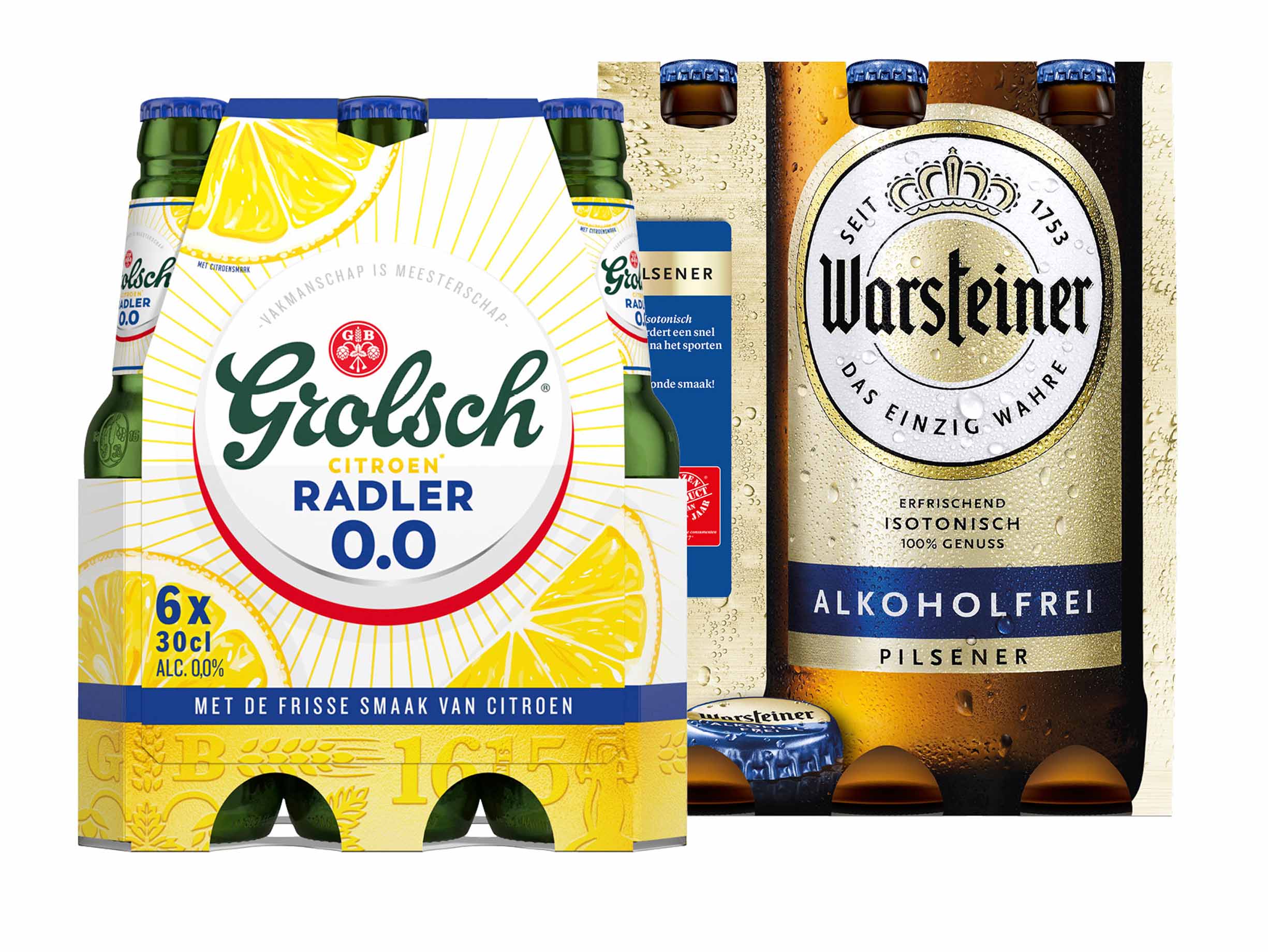 Grolsch of Warsteiner 0.0